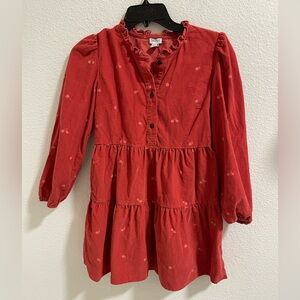 Crewcuts Adorable corduroy rust Kids Dress with Flowers